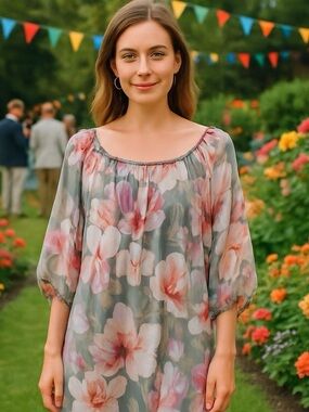 Bellambra Made In Italy Silk Blend Floral Dress Size L